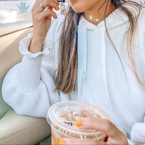 Express Puff Sleeve Hooded Sweater